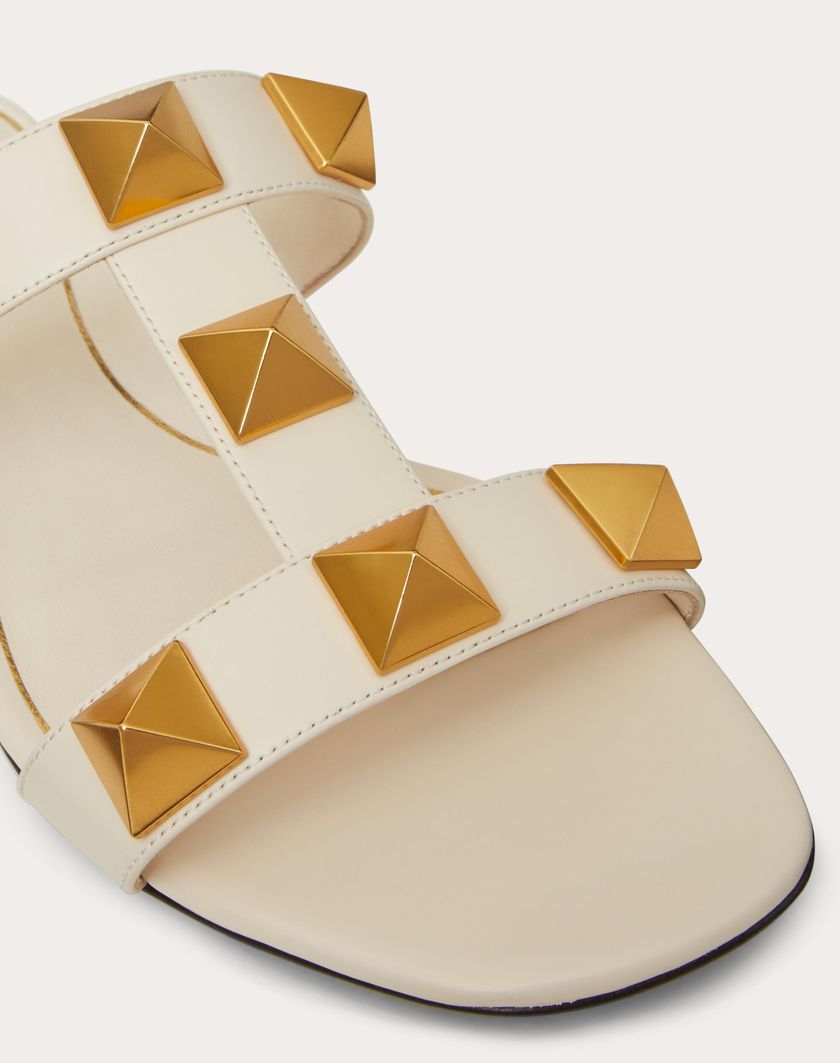 FLAT ROMAN STUD CALFSKIN SLIDE SANDAL - Image 2